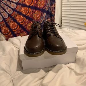 Lace up front derby shoes